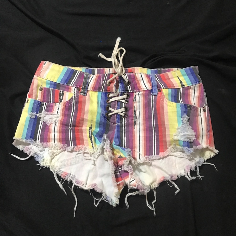 Billabong rainbow denim shorts